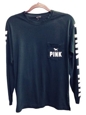 PINK Victoria's Secret Green/Blue Long Sleeve LogoTop* missing brand tag